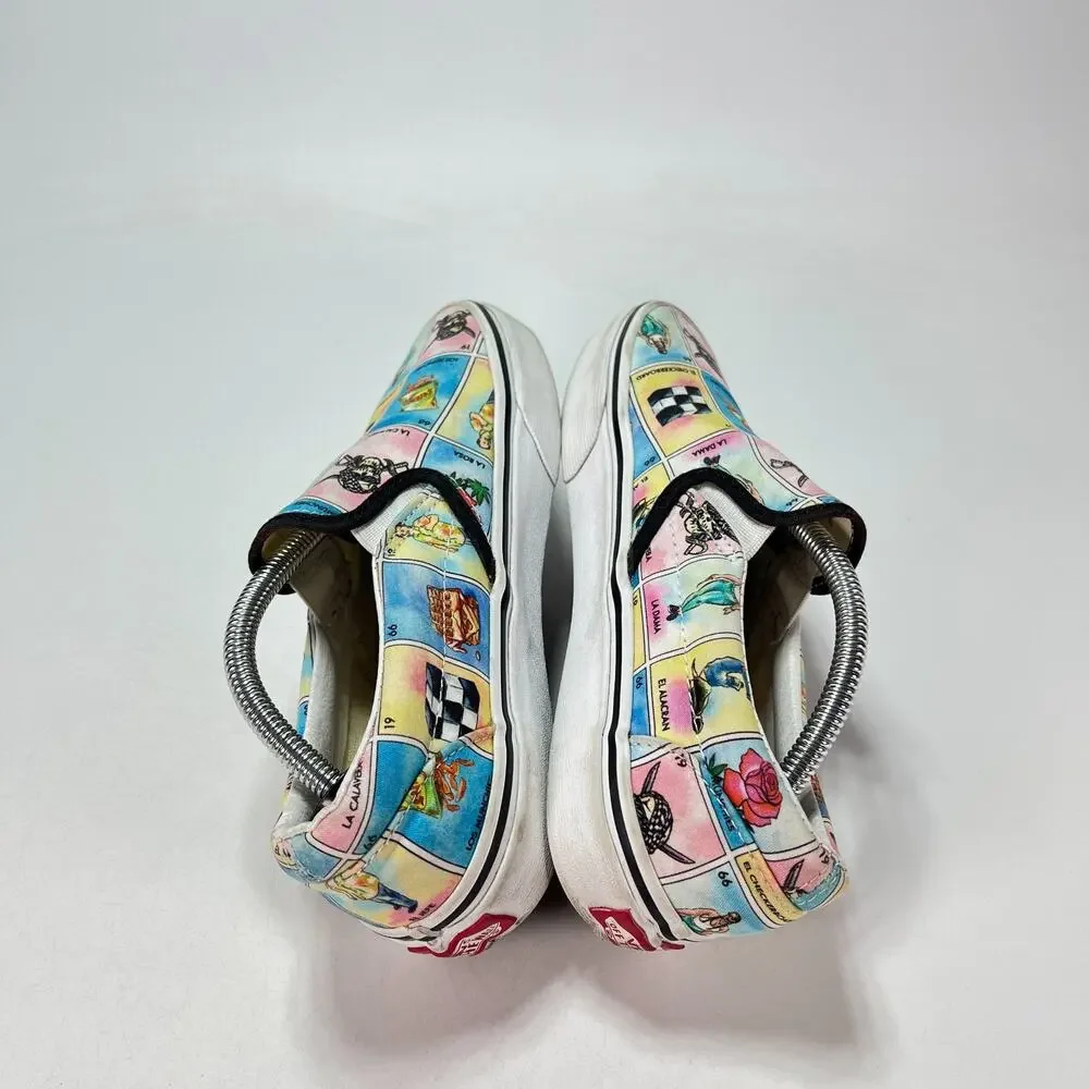 Vans Classic Los Vans Lotería Multicolor Slip On Skate Shoes 721356 Women's Sz 7